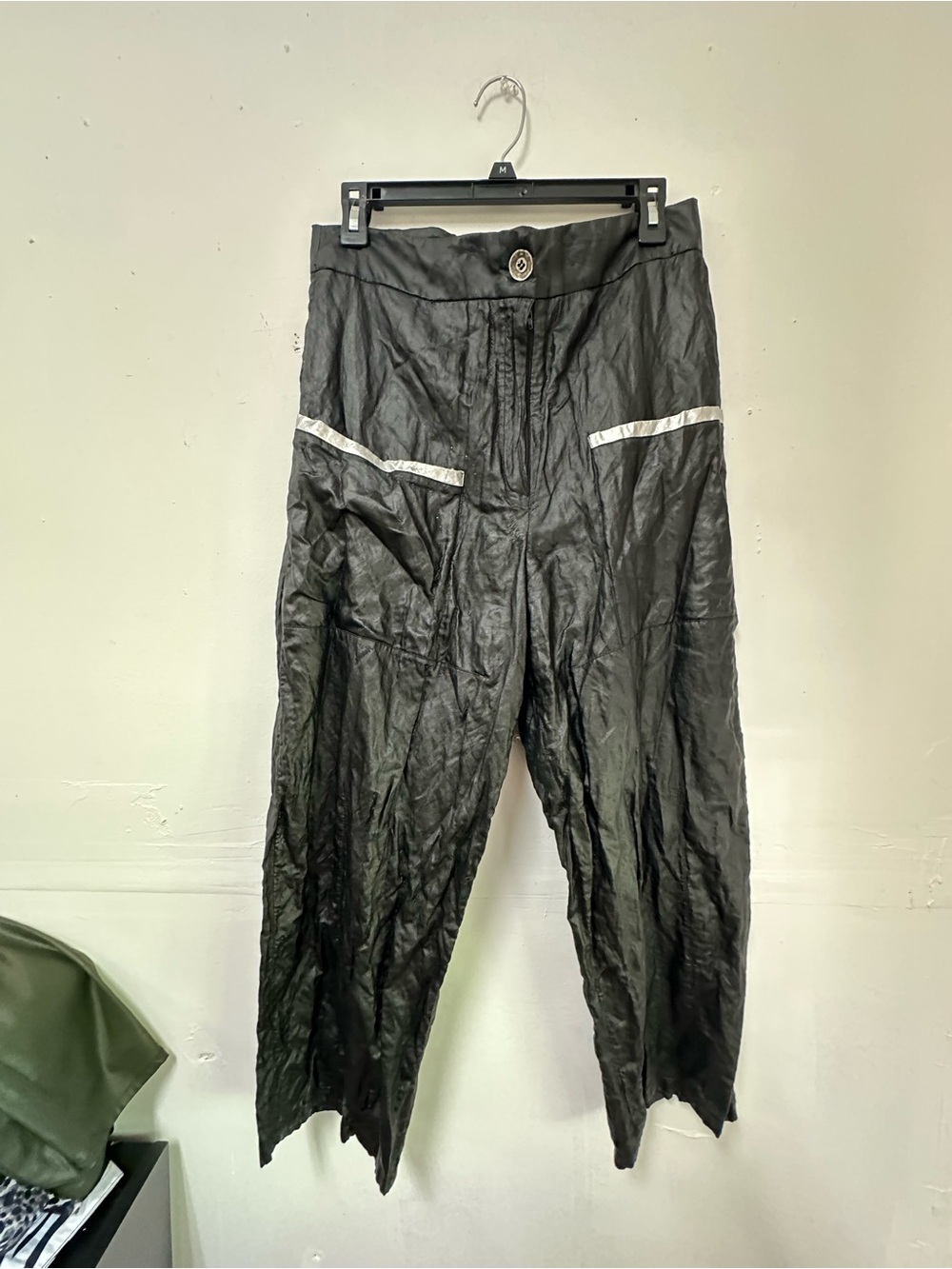 Women's Black High-Waist Lightweight Trousers with Contrast Trim